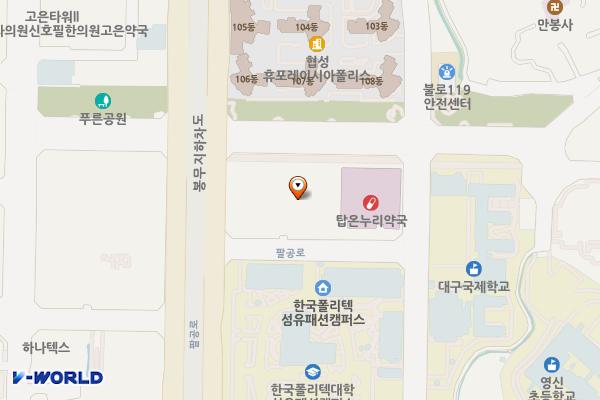 이시아스파랜드 위치 지도 — 대구광역시 동구 팔공로50길 10