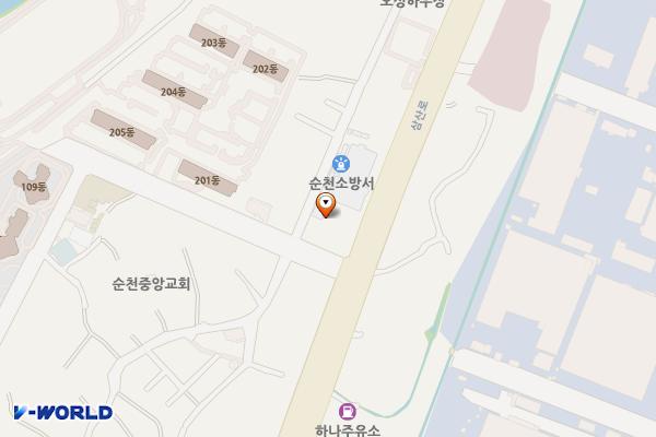 순천소방서 위치 지도 — 전남광주통합특별시 순천시 서면 삼산로 281