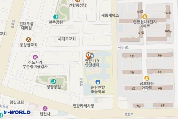 순천소방서 연향119안전센터 위치 지도 — 전남광주통합특별시 순천시 연향1로 26