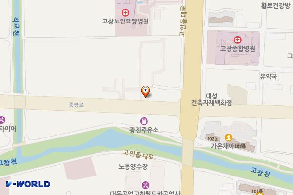 르네상스웨딩홀 위치 지도 — 전북특별자치도 고창군 고창읍 중앙로 151
