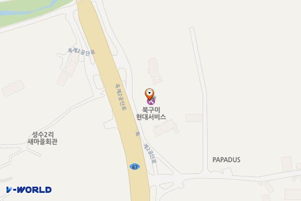 북구미현대서비스 주식회사 위치 지도 — 경상북도 구미시 산동읍 옥계2공단로 640