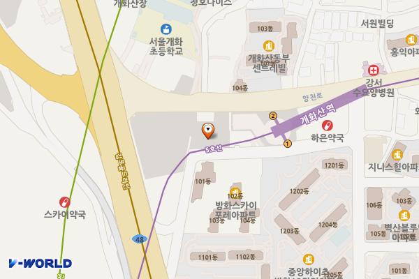 개화산역 위치 지도 — 서울특별시 강서구 방화동 845