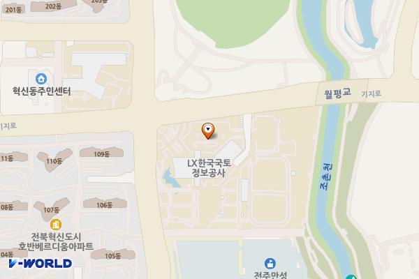 한국국토정보공사 본사 위치 지도 — 전북특별자치도 전주시 덕진구 기지로 120