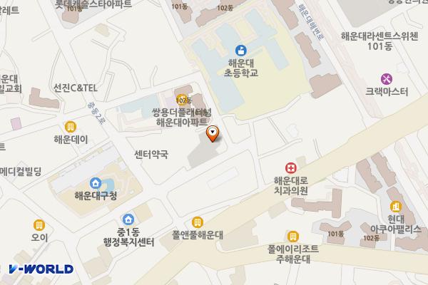 해운대 온천센터 주차빌딩 위치 지도 — 부산광역시 해운대구 중동2로10번길 13