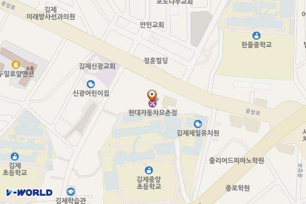 현대블루핸즈 요촌점 위치 지도 — 전북특별자치도 김제시 중앙로 130