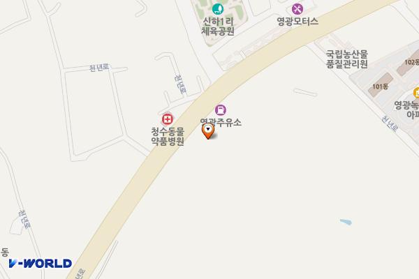 현대블루핸즈 영광점 위치 지도 — 전남광주통합특별시 영광군 영광읍 천년로 1408