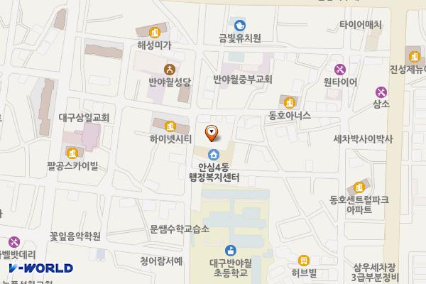 대구시_안심4동 행정복지센터 위치 지도 — 대구광역시 동구 안심로49길 98