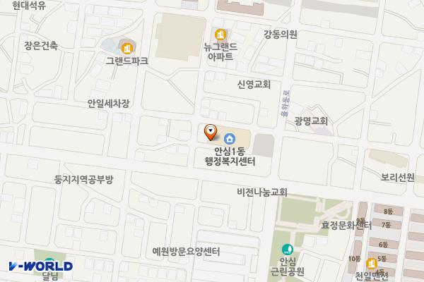 대구시_안심1동 행정복지센터 위치 지도 — 대구광역시 동구 율하동로25길 5