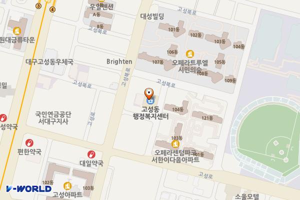 대구시_고성동 행정복지센터 위치 지도 — 대구광역시 북구 고성로31길 21
