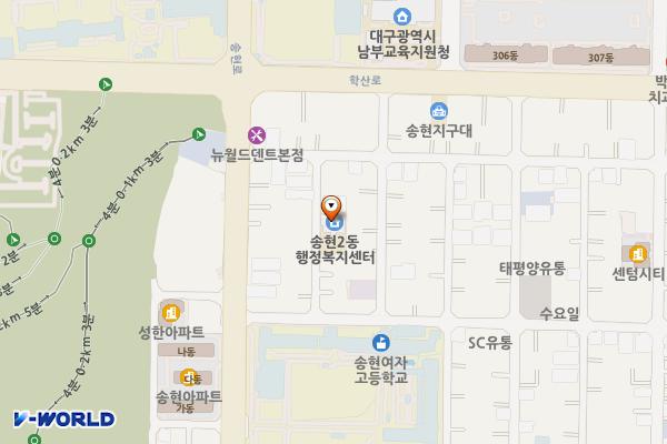 대구시_송현2동 행정복지센터 위치 지도 — 대구광역시 달서구 월배로83길 120-14
