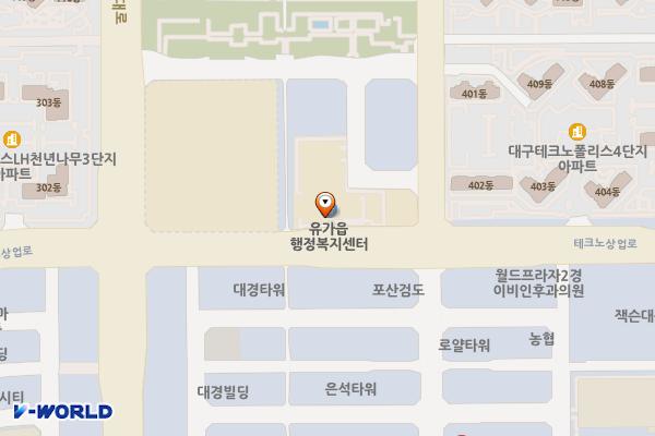 대구시_유가읍 행정복지센터 위치 지도 — 대구광역시 달성군 유가읍 테크노상업로 95