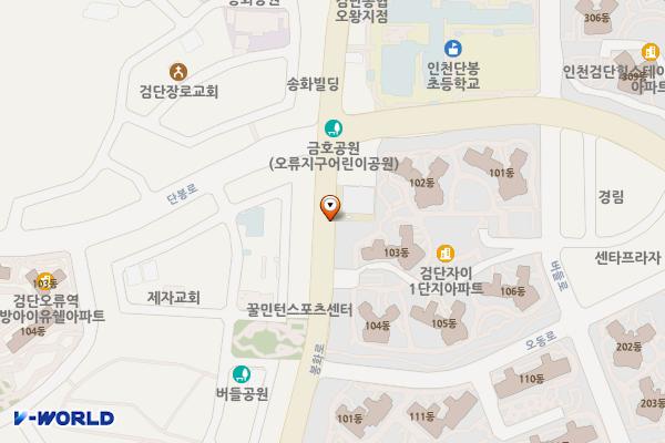 오류왕길동 행정복지센터 위치 지도 — 인천광역시 검단구 봉화로 42