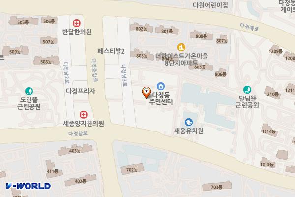 (세종시)다정동 복합커뮤니티센터 위치 지도 — 세종특별자치시 다정중앙로 40
