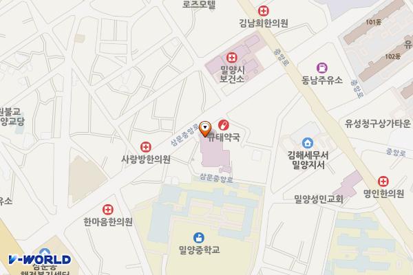 밀양윤병원 위치 지도 — 경상남도 밀양시 삼문중앙로 32