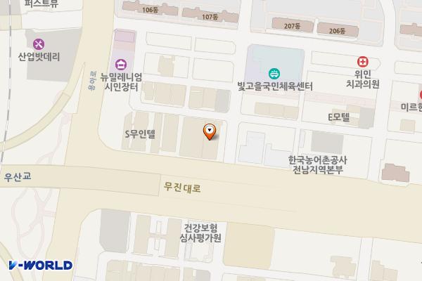 올레호텔 위치 지도 — 전남광주통합특별시 광산구 무진대로211번길 7