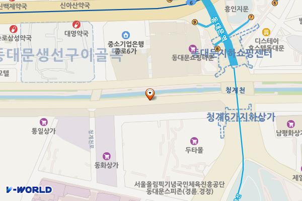 청계5(평화시장) 위치 지도 — 서울특별시 중구 을지로6가 17-442
