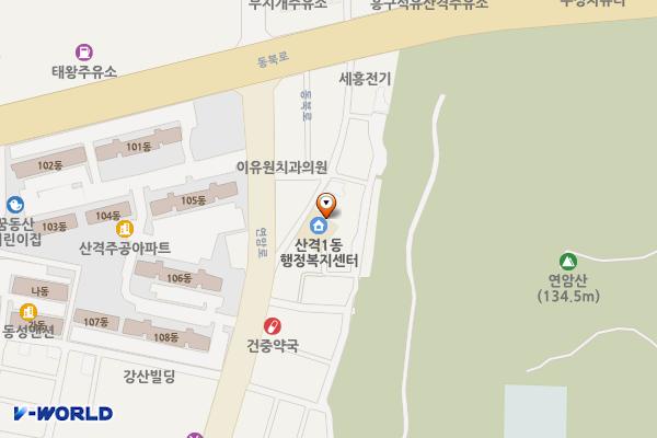 대구시_산격1동 위치 지도 — 대구광역시 북구 연암로36길 6