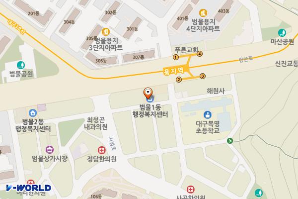 대구시_범물1동 위치 지도 — 대구광역시 수성구 범안로 76