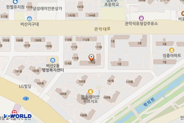 비산2동행정복지센터 위치 지도 — 경기도 안양시 동안구 관악대로106번길 70