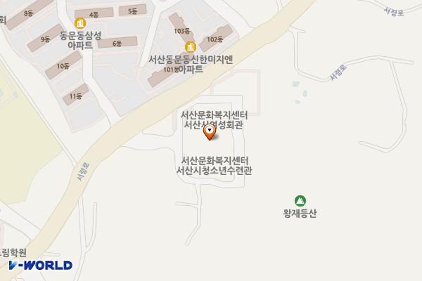 서산문화복지센터(어린이도서관) 위치 지도 — 충청남도 서산시 서령로 136