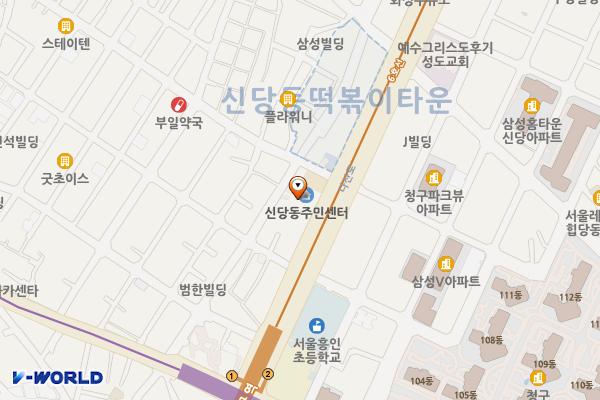 신당동 공공복합청사 위치 지도 — 서울특별시 중구 다산로33길 3