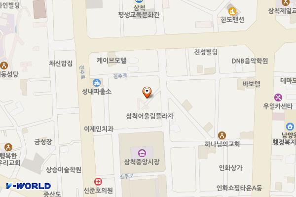삼척중앙시장 주차타워 위치 지도 — 강원특별자치도 삼척시 중앙시장길 53-32