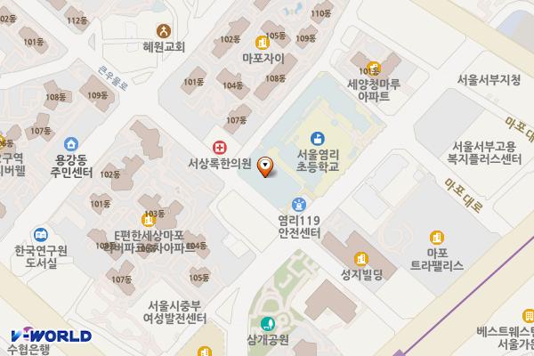 염리공영주차장 위치 지도 — 서울특별시 마포구 큰우물로 61