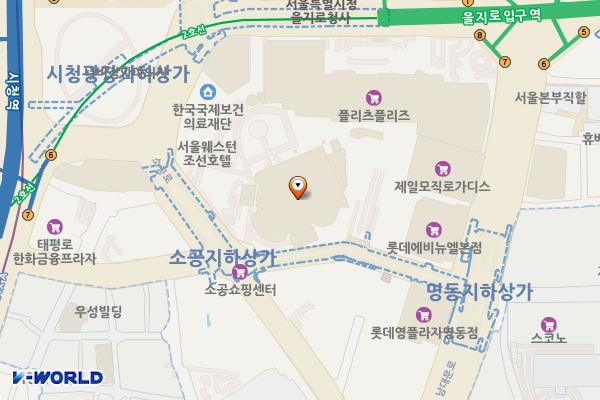포르쉐 HPC 데스티네이션 서울 웨스틴 조선 호텔 지상1층 위치 지도 — 서울특별시 중구 소공로 106