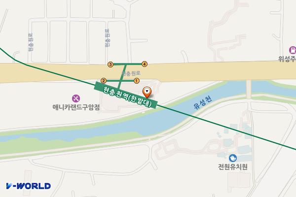 대전 현충원역(도시철도 1호선) 위치 지도 — 대전광역시 유성구 현충원로 지하 455