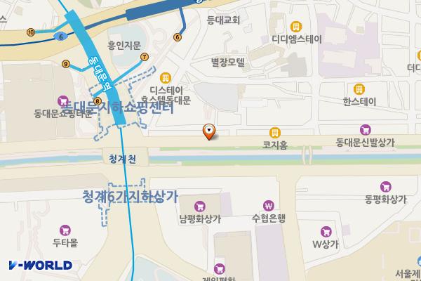 청계6(북) 위치 지도 — 서울특별시 중구 신당동 217-118+서울시 종로구 창신동 436-91