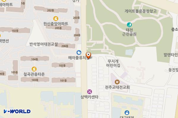 대구시_태전공원 위치 지도 — 대구광역시 북구 태전동 938