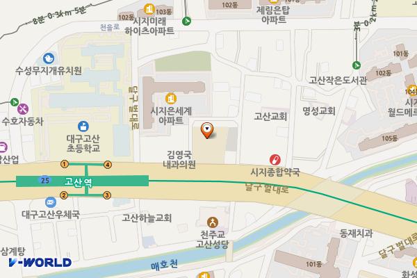 대구시_고산2동 행정복지센터 위치 지도 — 대구광역시 수성구 달구벌대로 3091