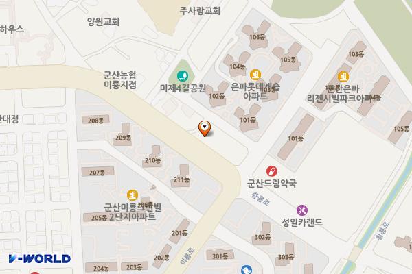 군산시평생학습관 주차장 위치 지도 — 전북특별자치도 군산시 황룡로 43