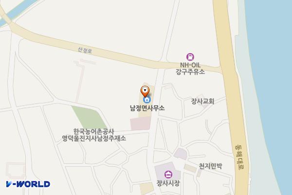 남정면사무소 위치 지도 — 경상북도 영덕군 남정면 진불길 43