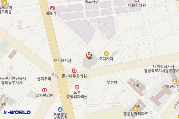 죽도시장 제4공영주차장 위치 지도 — 경상북도 포항시 북구 죽도시장 4길 22