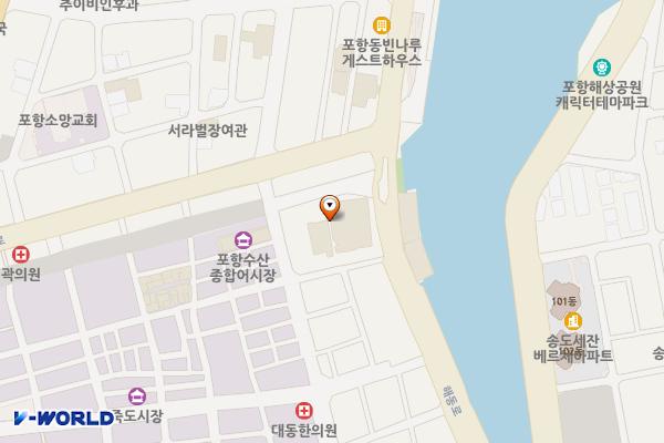 죽도시장 제1공영주차장 위치 지도 — 경상북도 포항시 북구 해동로 193