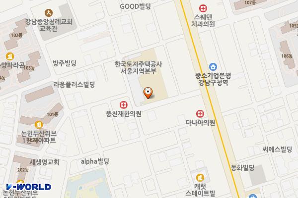 한국토지주택공사 서울지역본부 전기차 충전소 위치 지도 — 서울특별시 강남구 선릉로121길 12