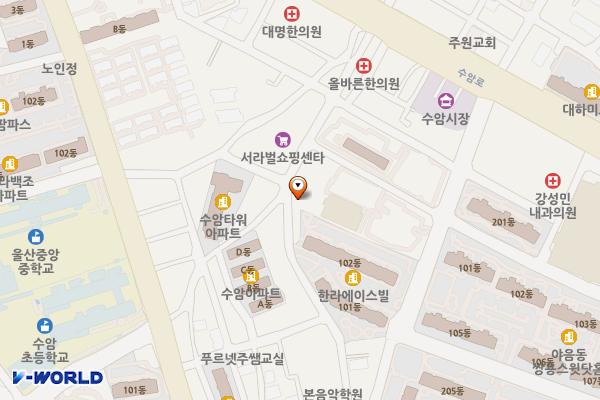 수암공영주차장 위치 지도 — 울산광역시 남구 수암로116번길 15