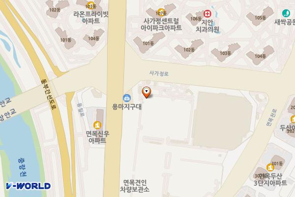 면목유수지 공영주차장 위치 지도 — 서울특별시 중랑구 사가정로 332