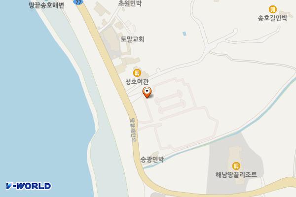 송호리해수욕장 공영주차장 위치 지도 — 전남광주통합특별시 해남군 송지면 송호리 1047-2