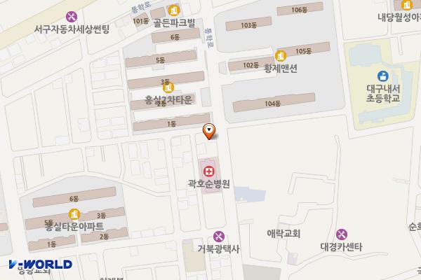내당1동 행정복지센터 위치 지도 — 대구광역시 서구 통학로 35