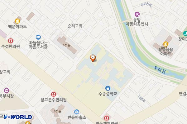 수송초등학교 위치 지도 — 서울특별시 강북구 한천로124길 14