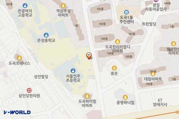 언주초교 공영주차장 위치 지도 — 서울특별시 강남구 남부순환로363길 19