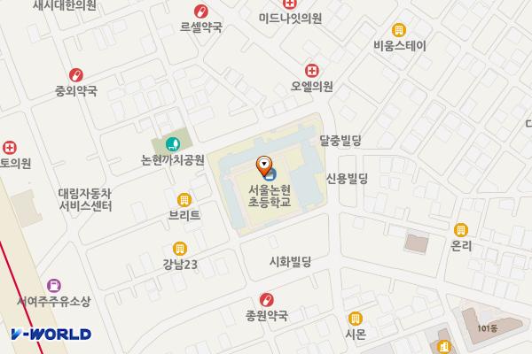 논현초교 공영주차장 위치 지도 — 서울특별시 강남구 강남대로120길 33