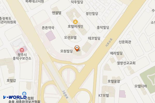 코코호텔 위치 지도 — 충청북도 청주시 흥덕구 짐대로72번길 17