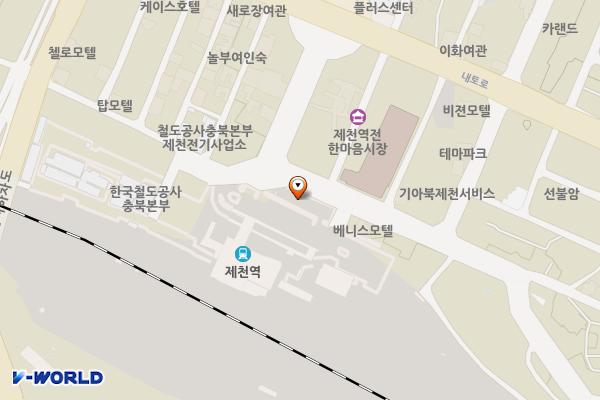 역전시장지구 위치 지도 — 충청북도 제천시 화산동 209-1