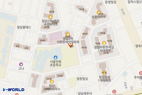언북초교 공영주차장 위치 지도 — 서울특별시 강남구 삼성로135길 42