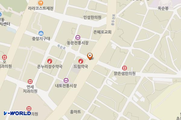 용두천2지구 위치 지도 — 충청북도 제천시 중앙로1가 210