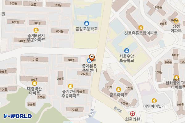 중계본동주민센터 위치 지도 — 서울특별시 노원구 중계로 143