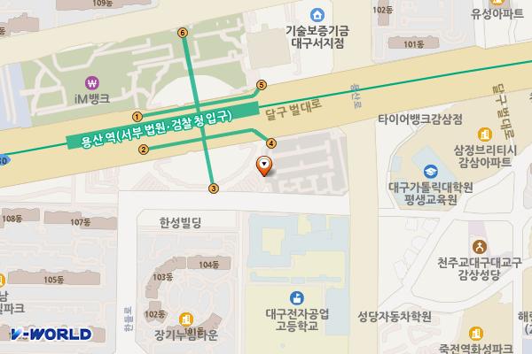 용산환승공영주차장 위치 지도 — 대구광역시 달서구 용산로 113